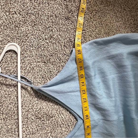 L'AGENCE Sundress Linen Blend Freestyle L Serene Blue Sleeveless V-Neck 5479 - Picture 10 of 14